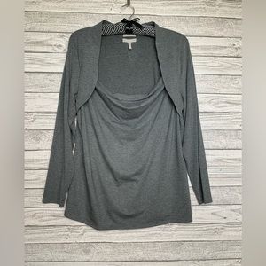 Gray knit figure flattering top